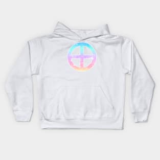 Earth Planet Symbol in Magical Unicorn Colors Kids Hoodie